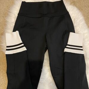 Bombshell Sportswear Ankle Sock Leggings in Black/White